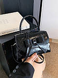 Жіноча класична сумка 1642 крос-боді на ремінці через плече чорна, фото 2