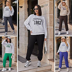 Модний жіночий спортивний костюм демісезонний двоколірний трикотаж, чорний, зелений, сірий, коричневий