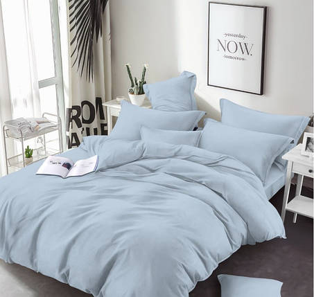 Блакитна Бязь Gold Lux, бавовняна однотонна тканина 220 см для пошиття постільної білизни, рулон 50 м, Пакистан, фото 1