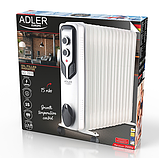 Оливний обігрівач, електрорадіатор Adler AD 7819 15 ребер, 3 режими 1000/1500/2500Вт. Білий, фото 5