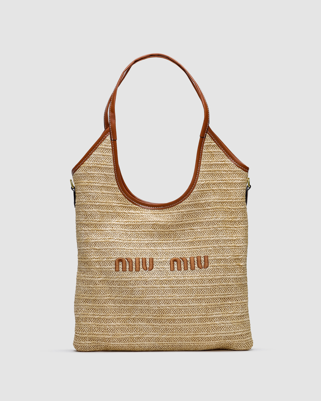 Жіноча сумка Miu Miu Ivy Straw Bag (бежева) розкішна зручна повсякденна сумочка KIS99501 топ, фото 1