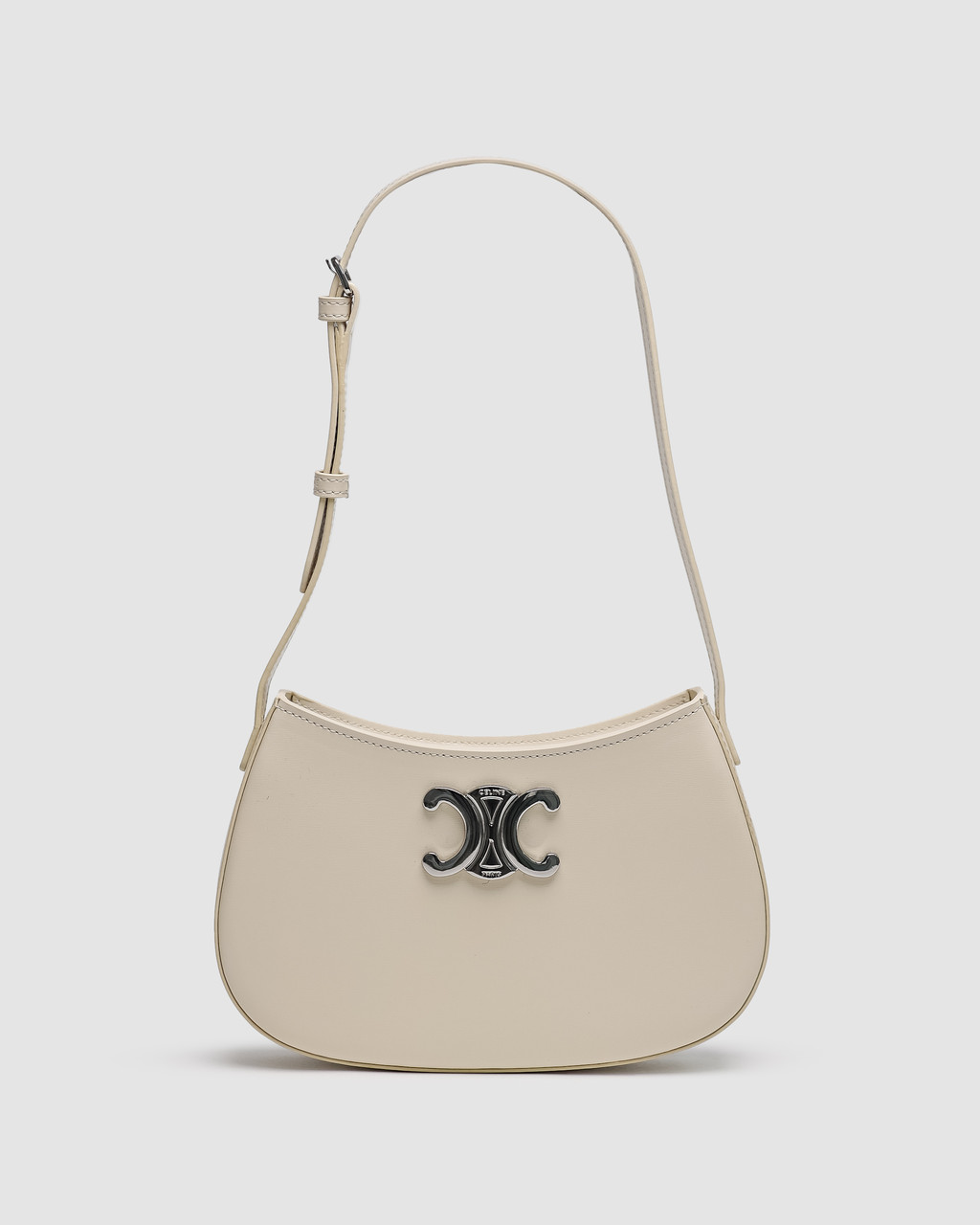 Жіноча сумка Celine Medium Tilly Bag in Shiny Calfskin Cream (молочна) модна сумочка KIS99442 топ, фото 1