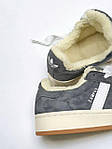 Чоловічі зимові кросівки Adidas Campus 00s Premium Fur Grey (сірі) стильні замшеві на хутрі art296 топ, фото 5