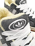 Чоловічі зимові кросівки Adidas Campus 00s Premium Fur Grey (сірі) стильні замшеві на хутрі art296 топ, фото 9