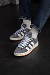 Чоловічі зимові кросівкиAdidas Campus Grey White Winter Fur (сірі) стильні замшеві на хутрі art0923 топ, фото 8