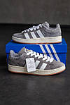 Чоловічі зимові кросівкиAdidas Campus Grey White Winter Fur (сірі) стильні замшеві на хутрі art0923 топ, фото 6