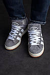 Чоловічі зимові кросівкиAdidas Campus Grey White Winter Fur (сірі) стильні замшеві на хутрі art0923 топ, фото 5