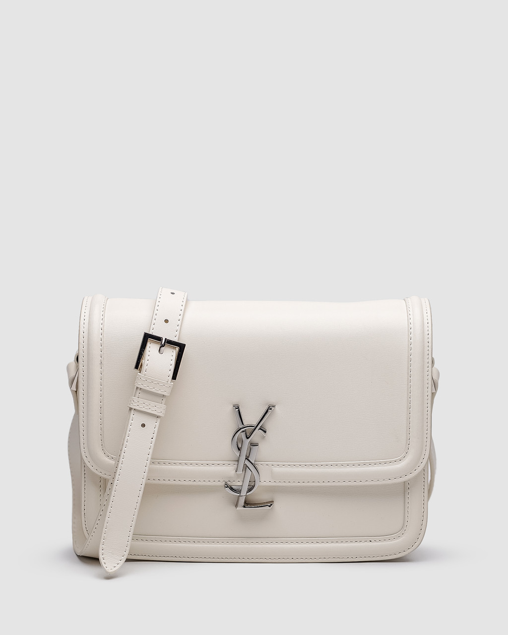 Жіноча сумка Yves Saint Laurent Large Solferino Cream/Silver (біла) гарна зручна сумочка KIS99482 vkross