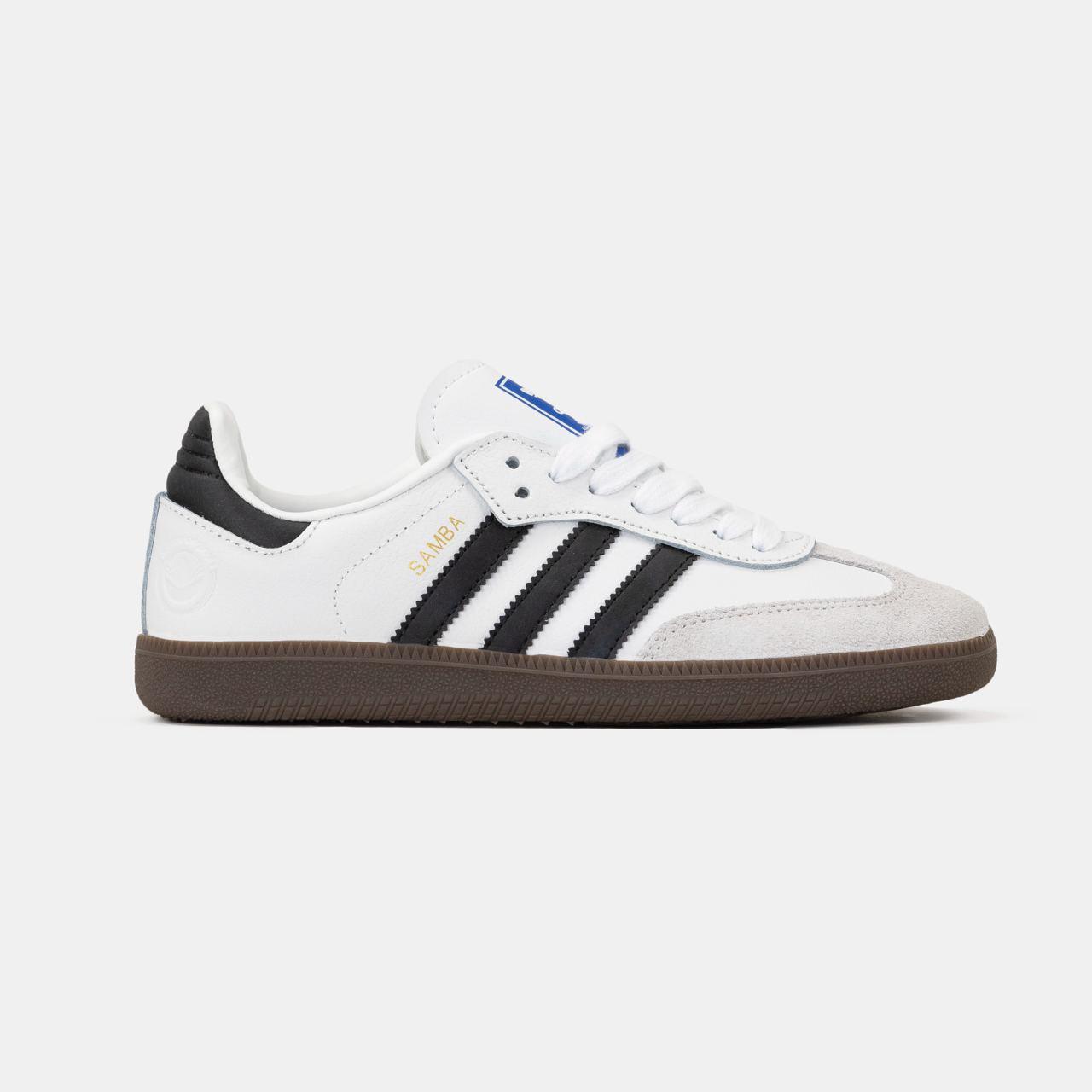 Чоловічі кросівки Adidas Samba White Black Gum (біло-чорні) повсякденні кроси art1001 Адіас vkross, фото 1