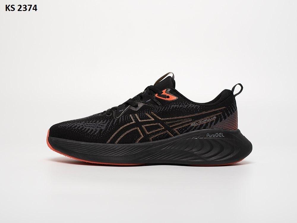 Чоловічі кросівки Asics GEL-CUMULUS 25 (чорно-жовтогарячі) модні низькі кросівки KS 2374 Асикс vkross