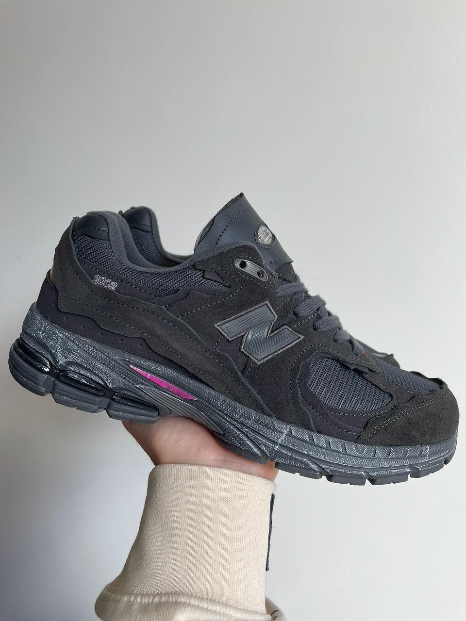 Чоловічі кросівки New Balance 2002R Black Burgundy (чорні) спортивні кроси 0640v НБ vkross