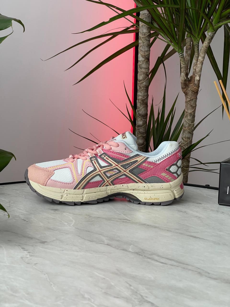 Жіночі повсякденні кросівки Asics Gel-Kahana 8 White/Pink Marathon Running (білі з рожевим) 1299 Асікс vkross, фото 1
