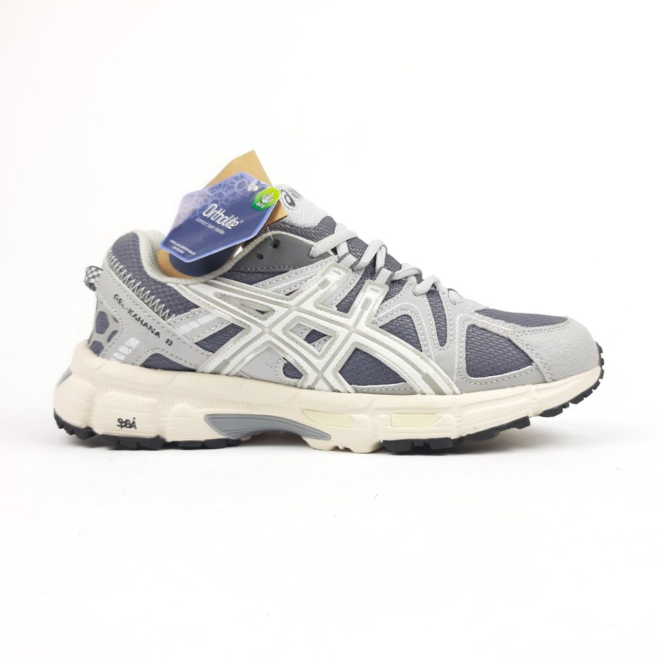 Чоловічі повсякденні кросівки Asics Gel-Kahana 8 (сірі з білим) модні спортивні кросівки 11313 Асикс vkross