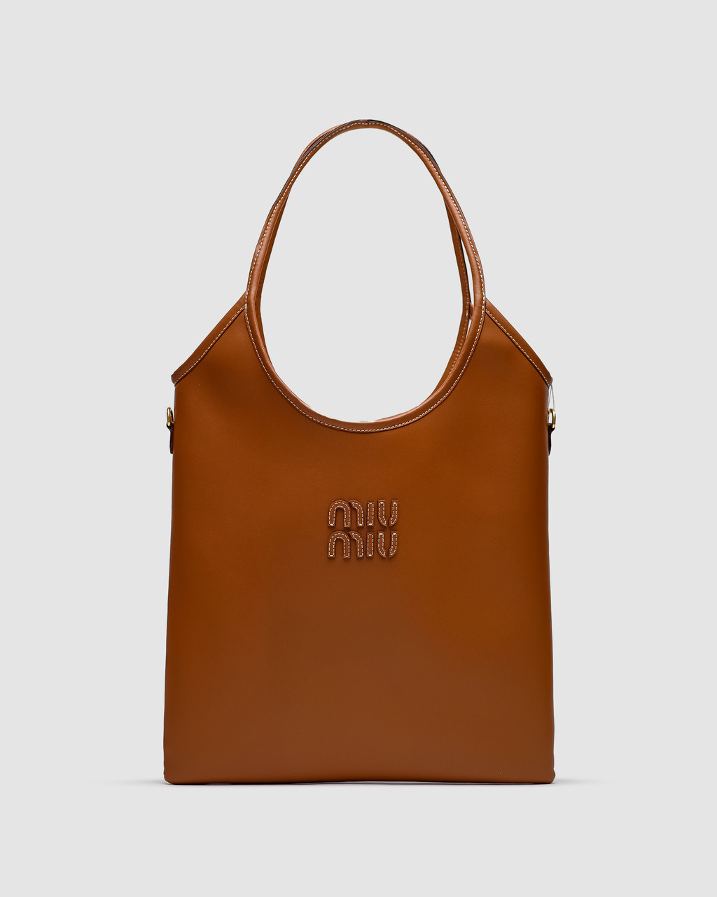 Жіноча сумка Miu Miu Ivy Leather Bag Brown (коричнева) актуальна гарна сумочка KIS99499 vkross, фото 1