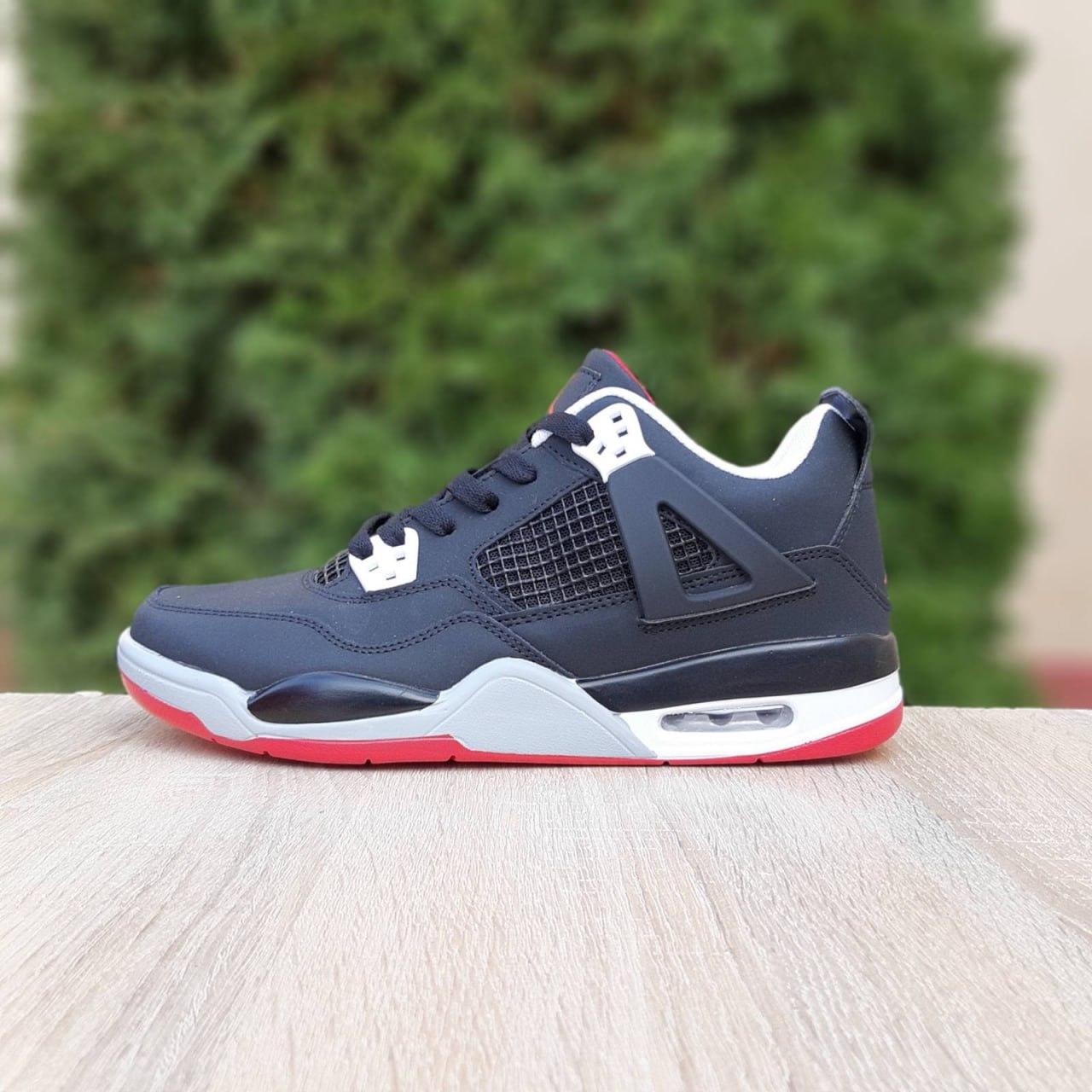 Чоловічі кросівки Nike Air Jordan 4 (чорні з червоним) модні повсякденні кроси 11169 Найк vkross