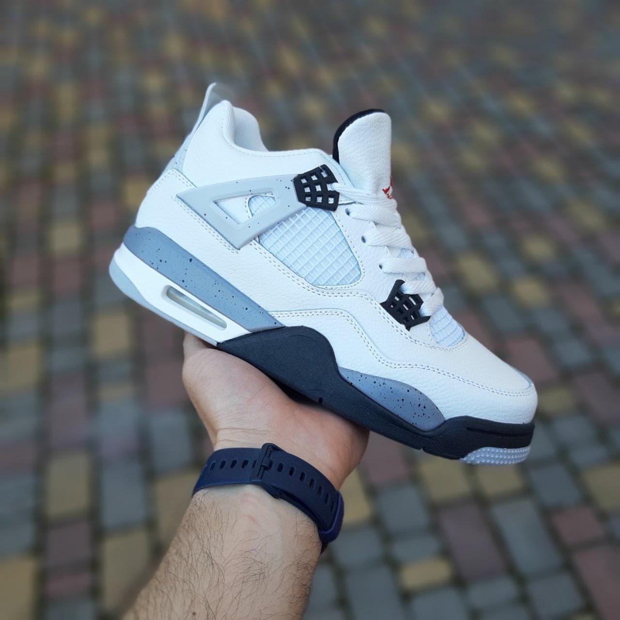 Чоловічі кросівки Nike Air Jordan 4 (білі) модні повсякденні кроси 10985 Найк vkross