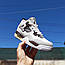 Чоловічі кросівки Nike Air Jordan 4 (білі з коричневим) модні повсякденні кроси 10986 Найк vkross, фото 3