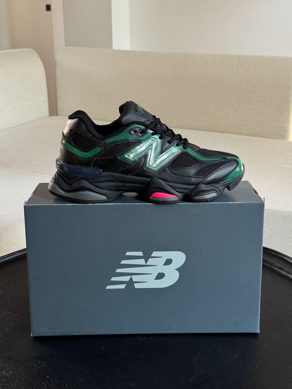 Чоловічі спортивні кросівки Mowala x New Balance 9060 'Green' (чорні із зеленим) демісезонні 03067 НБ vkross