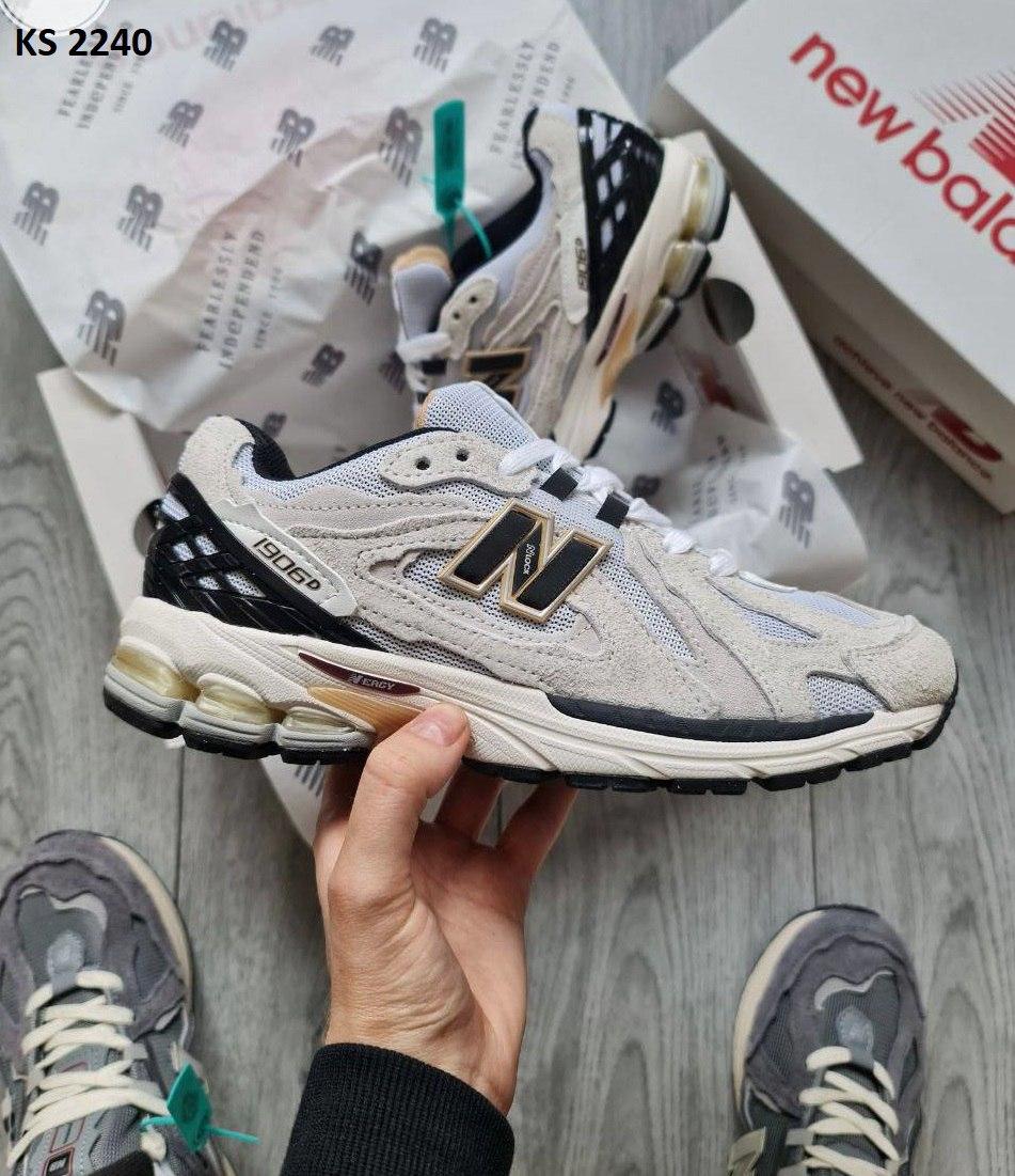 Чоловічі спортивні кросівки New Balance 1906D White Black (біло-чорні) повсякденні KS 2240 Нью Беленс vkross