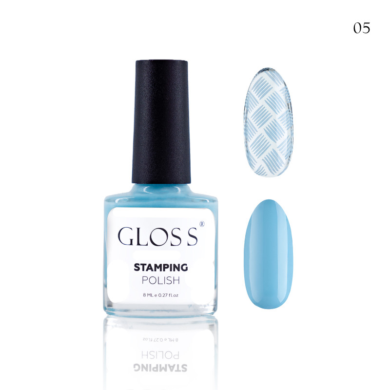 Лак для стемпінгу GLOSS Stamping polish 05 небесний, 8 мл
