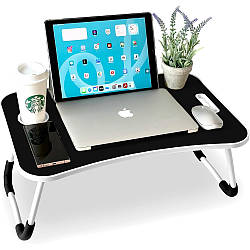 Складаний стіл-підставка для ноутбука і планшета 60 см, Чорний/ Багатофункціональний столик