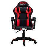 Комп'ютерне крісло з екошкіри + 2 подушки ENZO чорне з червоним, фото 4