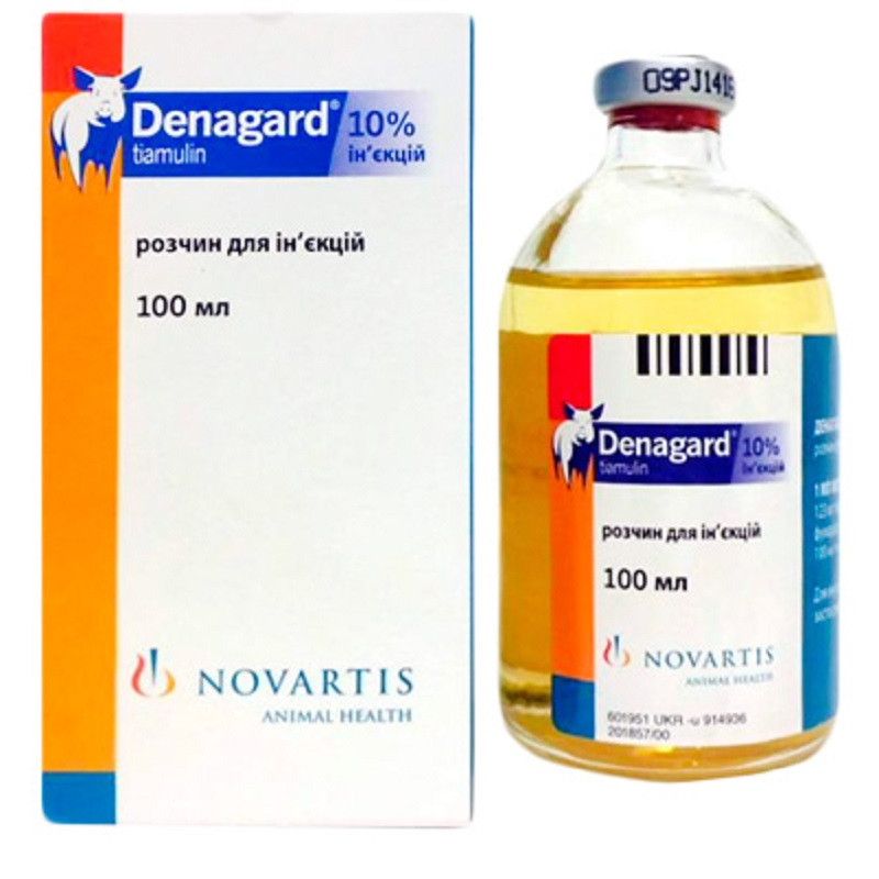 Денагард тіамулін 10% для USB ін'єкції 100 мл Novartis, фото 1