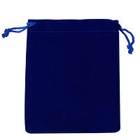 Мішечок подарунковий 10 x 15 см на затяжках оксамит синій 50 шт (006403)