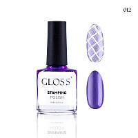 Лак для стемпінгу GLOSS Stamping polish 12 фіолетовий перламутровий, 8 мл