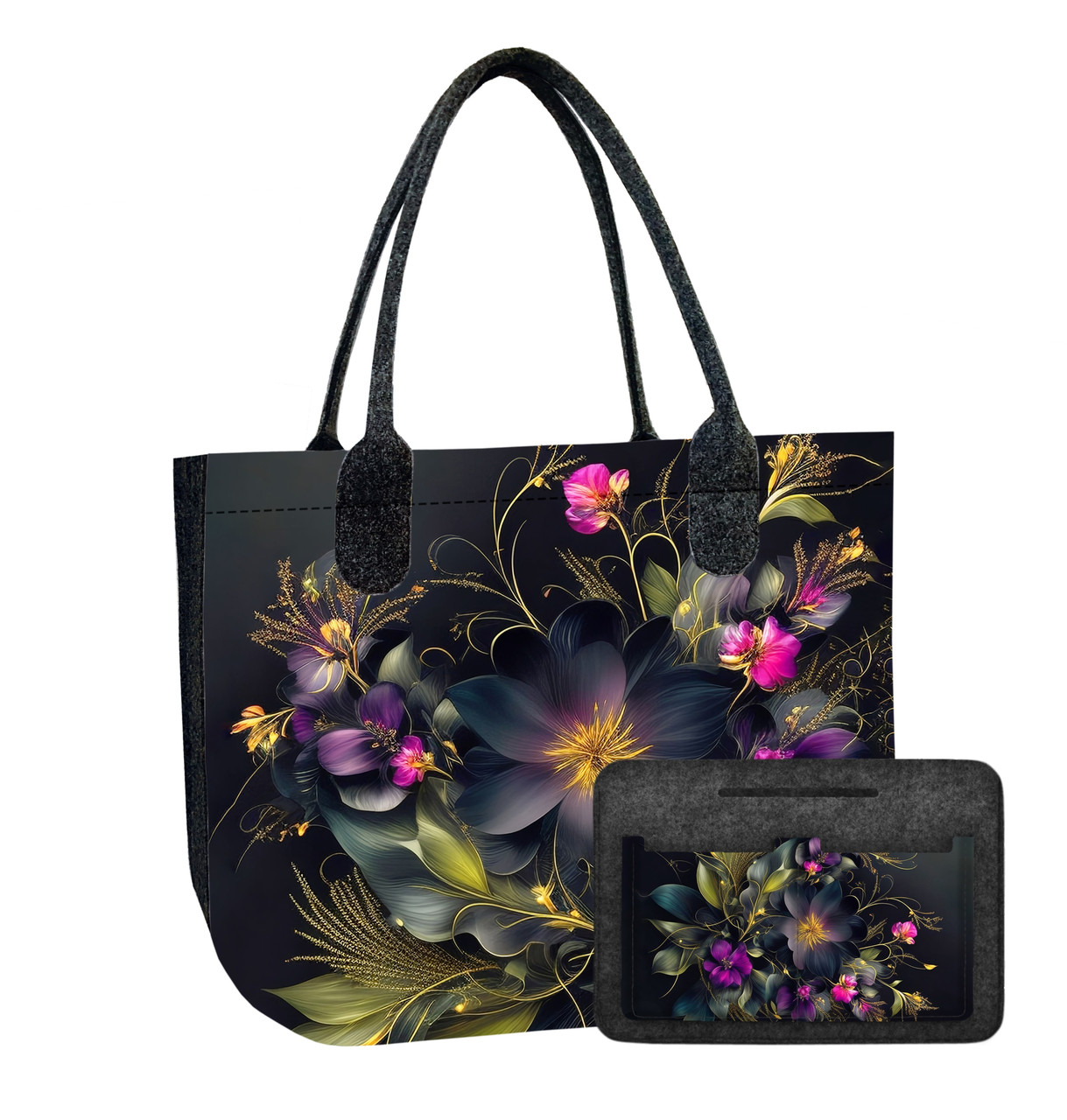 Набір Bertoni велика сумка з фетру Lady XL Perla + місткий органайзер