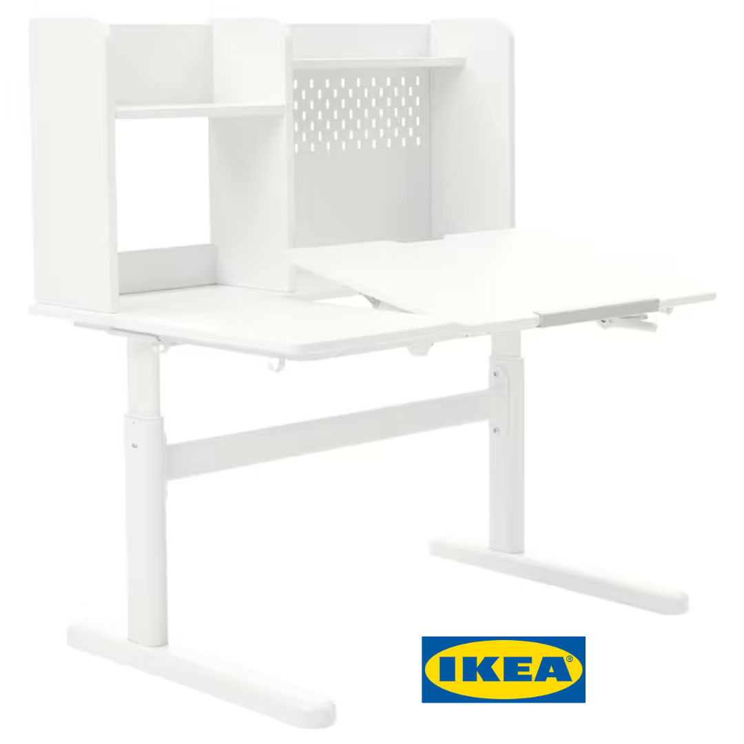 Дитячий письмовий стіл IKEA BERGLÄRKA 100х70 см Білий 795.664.82