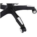 Комп'ютерне крісло з екошкіри + 2 подушки ENZO чорне з білим, фото 7