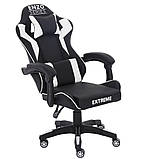 Комп'ютерне крісло з екошкіри + 2 подушки ENZO чорне з білим, фото 5
