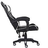 Комп'ютерне крісло ENZO 8 КОЛЬОРІВ НА ВИБІР Ігрове спортивне крісло з екошкіри + 2 подушки, фото 4