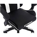Комп'ютерне крісло з екошкіри + 2 подушки ENZO чорне з білим, фото 9