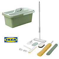 Набір для прибирання + відро IKEA PEPPRIG 8 предметів Різні кольори