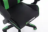 Комп'ютерне крісло з екошкіри + 2 подушки ENZO чорне з зеленим, фото 10