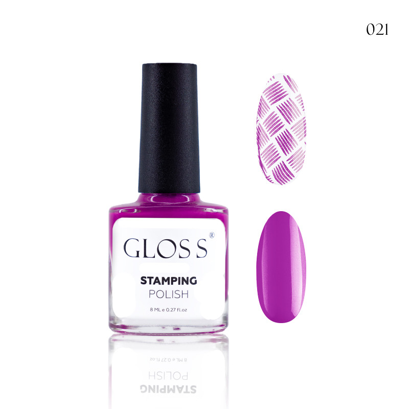 Лак для стемпінгу GLOSS Stamping polish 21 яскраво-фіолетовий, 8 мл