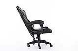 Комп'ютерне крісло з екошкіри + 2 подушки ENZO чорне з сірим, фото 6