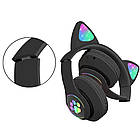 Бездротові навушники з котячими вушками VIV-23M, Чорні / Блютуз навушники з мікрофоном, фото 3