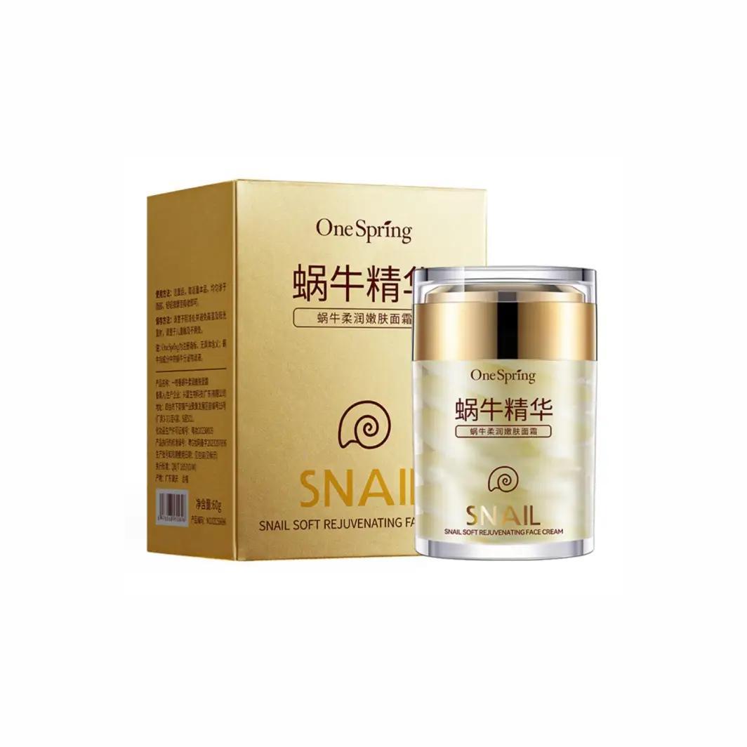 М'який омолоджуючий крем для обличчя з муцином равлика One Spring Snail 60 г