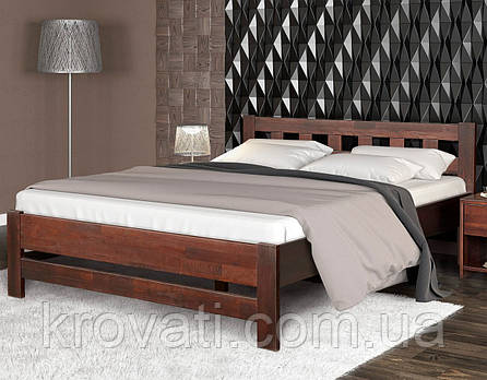 Ліжко дерев’яне 140 +внесок, Верона(дуб) Меблі Сервіс, Горіх, фото 2