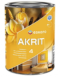 Eskaro Akrit 4, фарба для стель та стін глибокоматова, біла, 0,95л