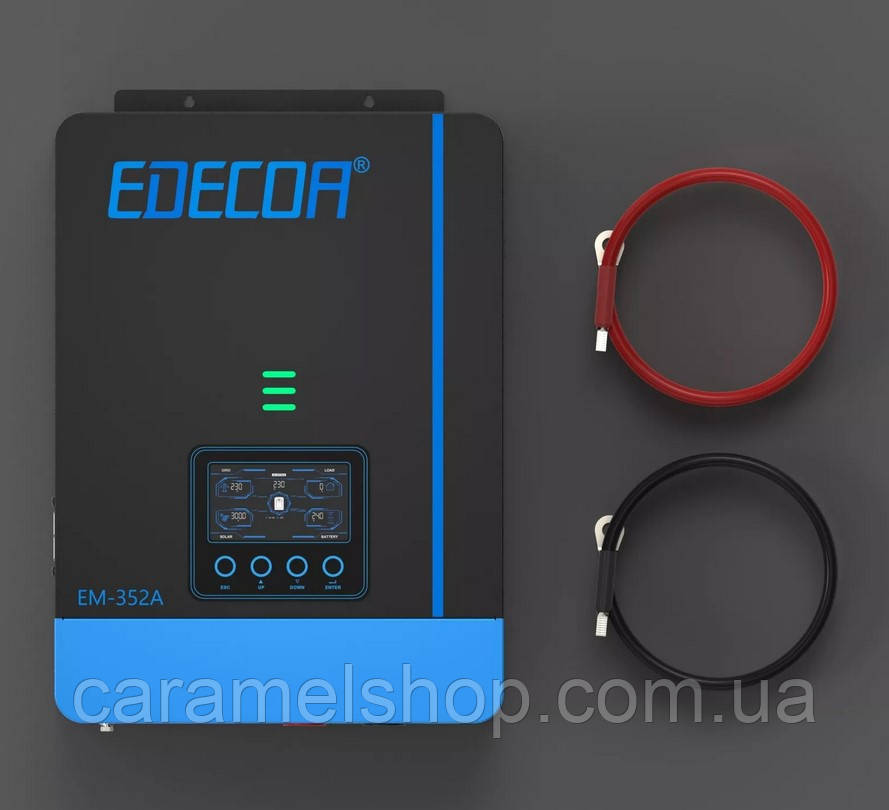 w⭐︎ Гібридний сонячний інвертор EDECOA 24V 230V 3800W MPPT 110A
