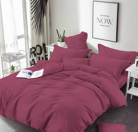 Пакистанська Бязь Gold Lux 125 г бордова однотонна, бавовняна тканина 220 см для пошиття постільної білизни, рулон 50 м, фото 1