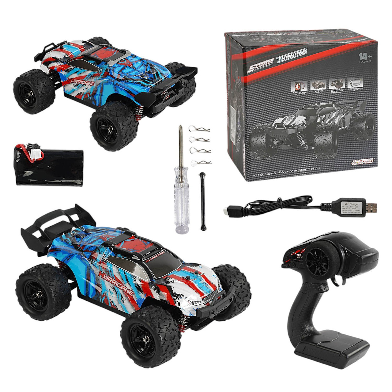 Машина на радіокеруванні (USB-кабель, пульт 2.4 G, протиударний корпус, гумові шини) HS 18321, фото 1