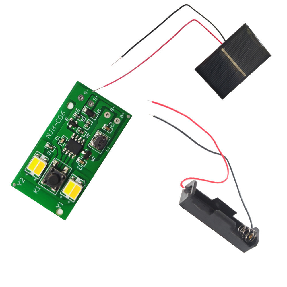 Модуль для лампи на сонячній батареї, 4 LED (2 білий + 2 теплий білий), 1.2В, 8 режимів