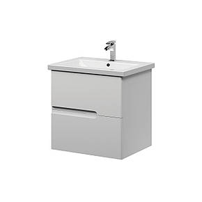 Тумба консольна GRACE 600 (білий глянець) з умивальником, фото 1