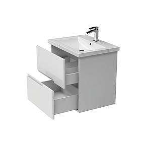Тумба консольна GRACE 600 (білий глянець) з умивальником, фото 3