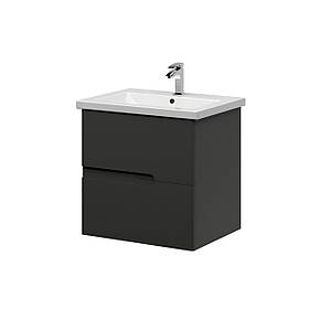 Тумба консольна GRACE 600 (графіт матовий) з умивальником, фото 1